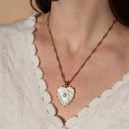 Malene Mother of Pearl Heart Bail Charm