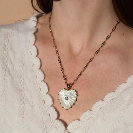 Malene Mother of Pearl Heart Bail Charm