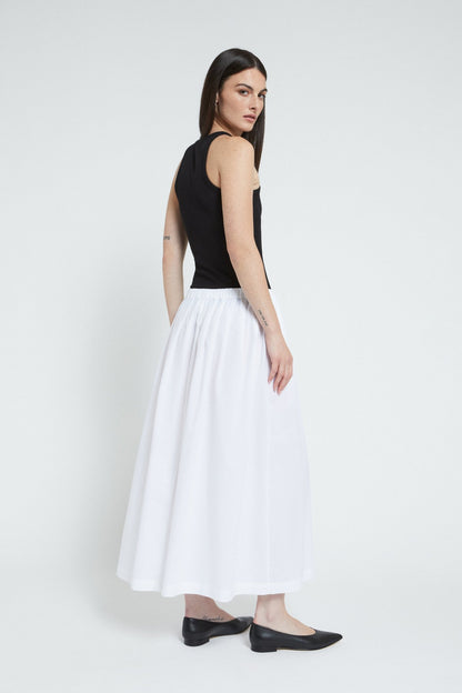 Pleated Poplin Skirt