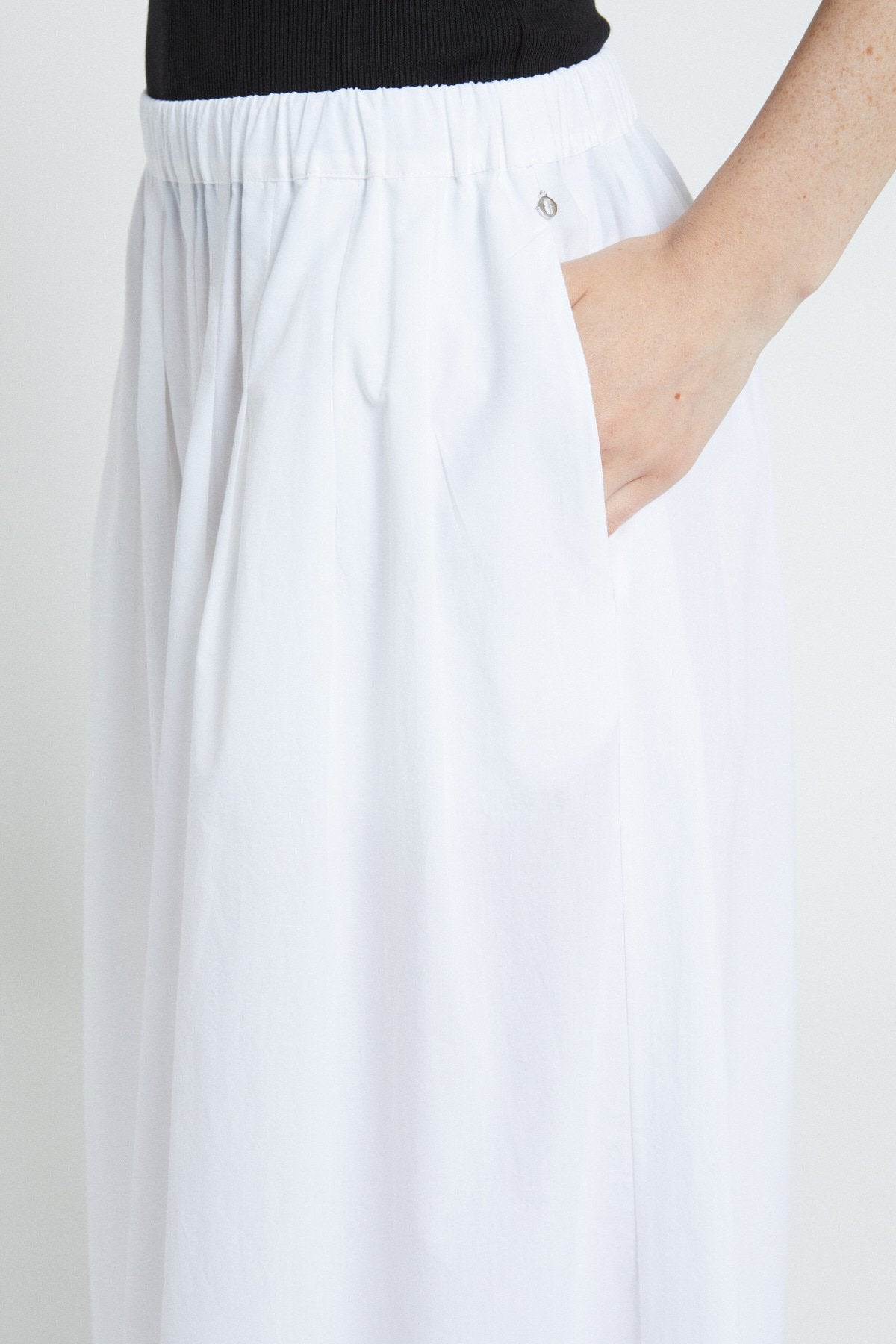 Pleated Poplin Skirt