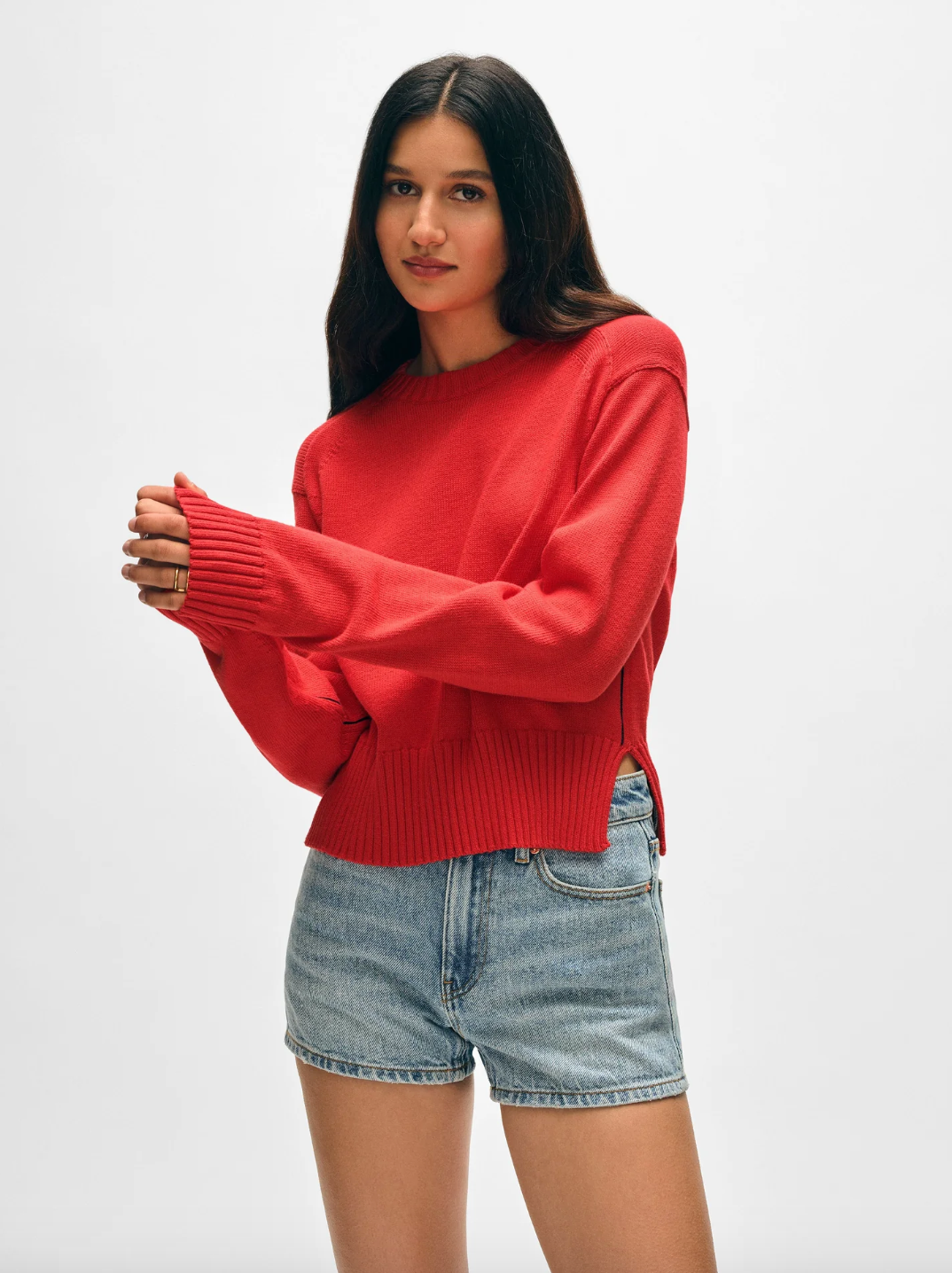 Soft Cotton Trim Sweatershirt