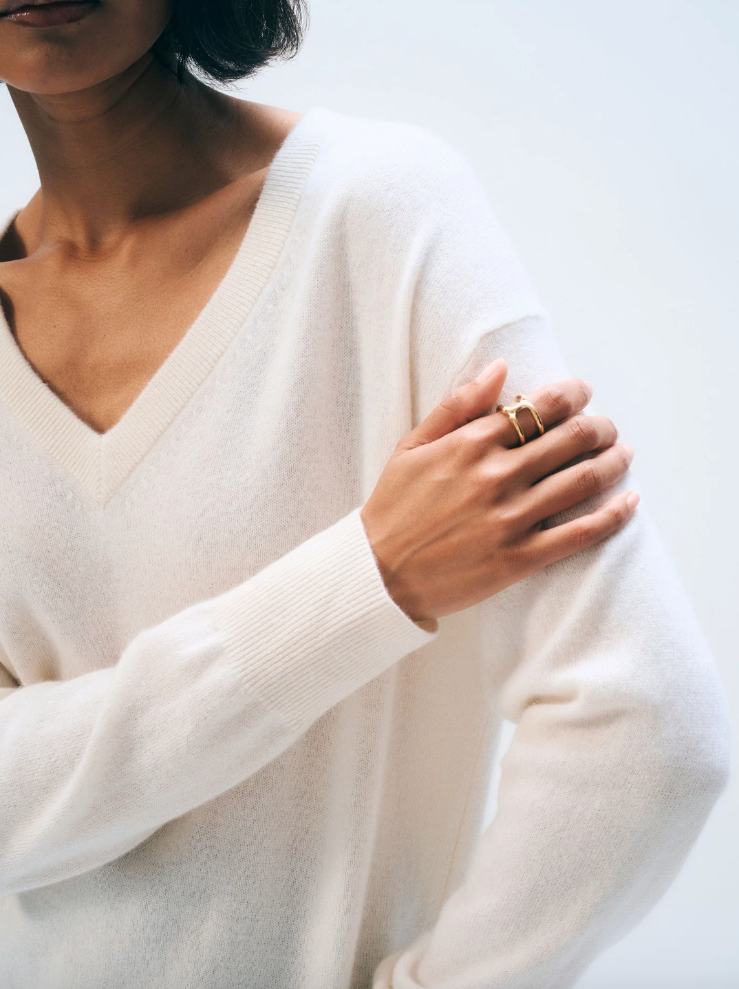 Cashmere VNeck Soft White