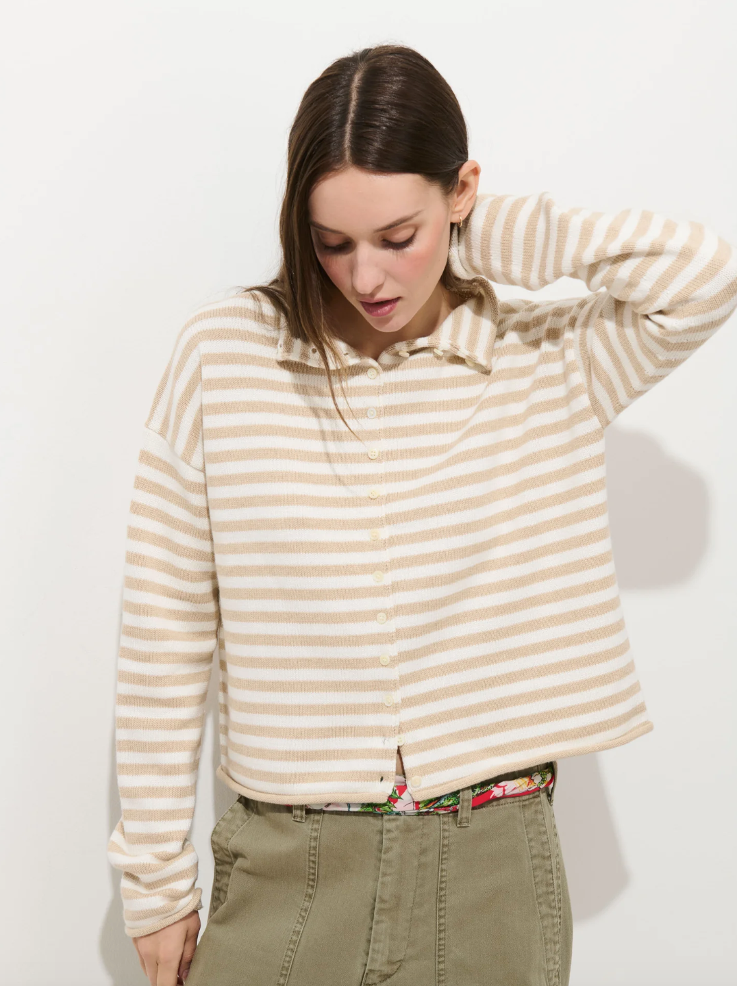 Taylor Cardigan - Sand/Ivory