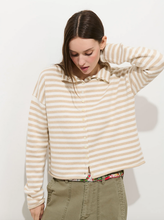 Taylor Cardigan - Sand/Ivory