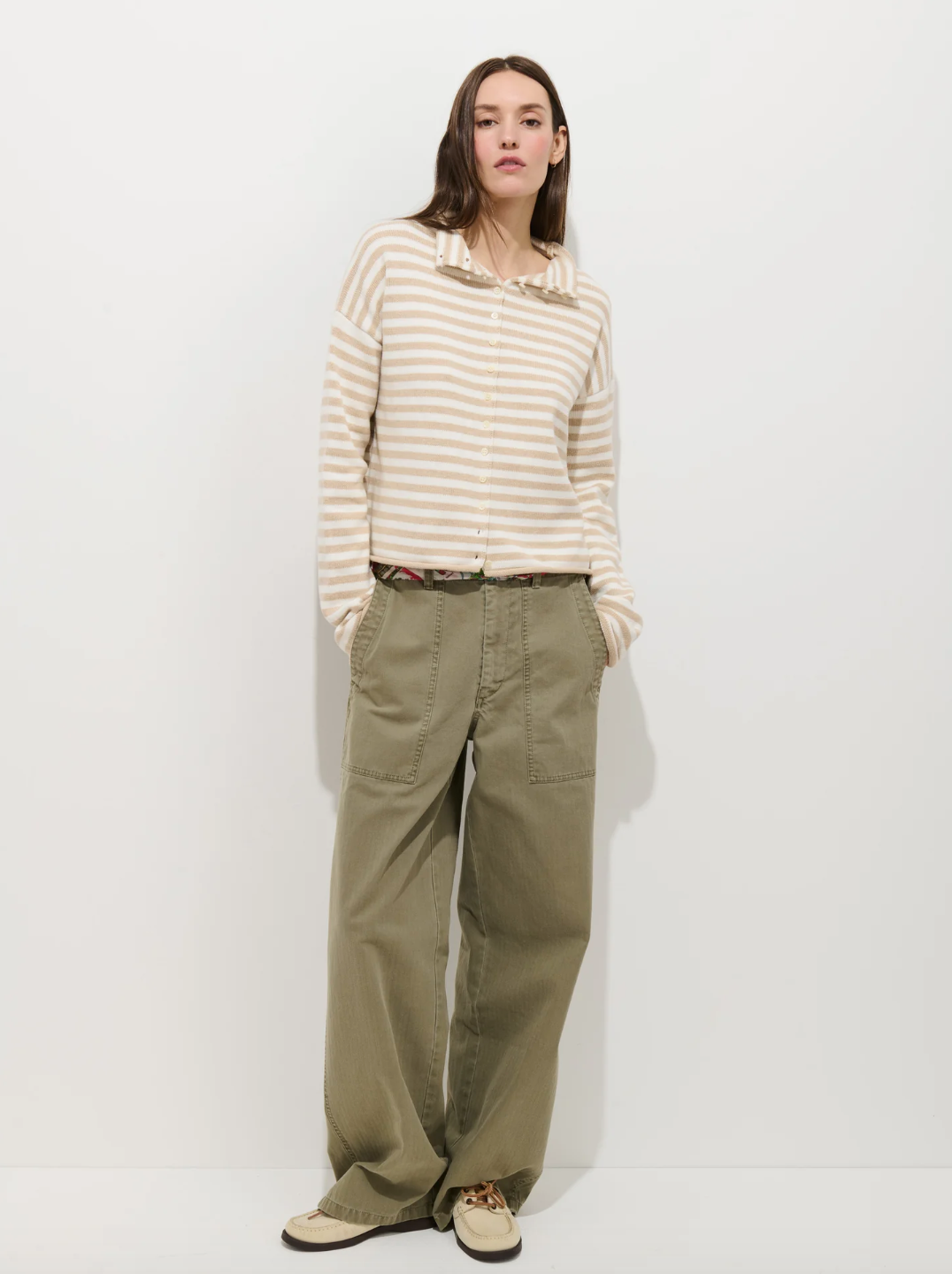 Taylor Cardigan - Sand/Ivory