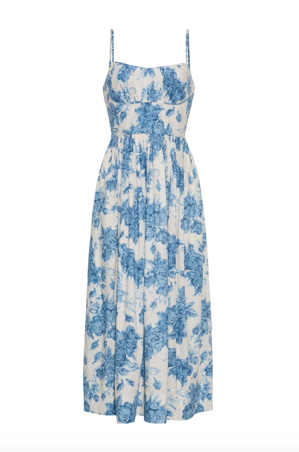 Alba Midi - Tossed Floral Blue