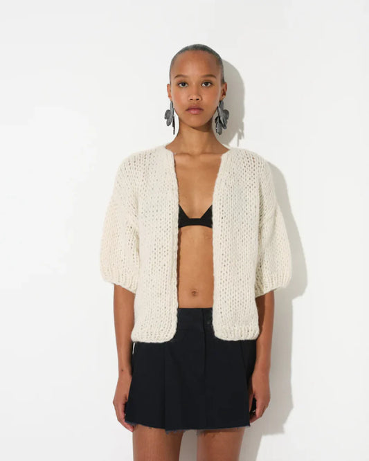 Alpaca Short Sleeve Bomber - Creme