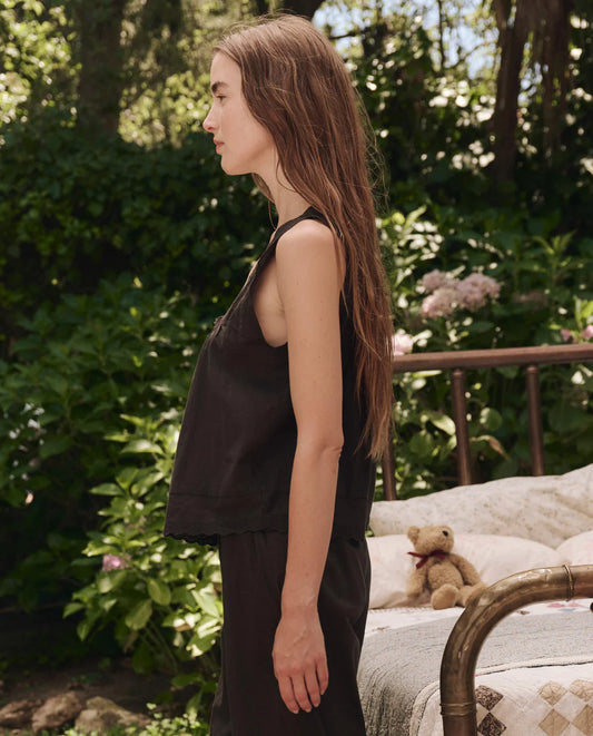 The Eyelet Tank -  Black
