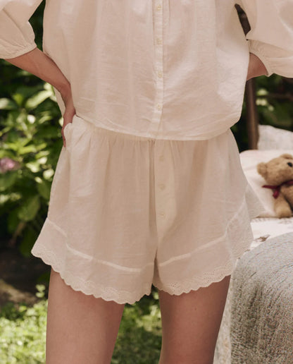 The Eyelet Tap Short - True White