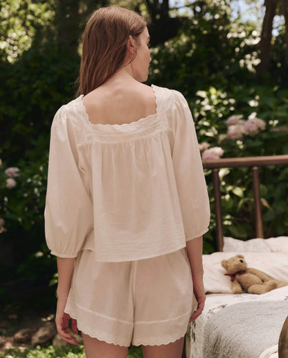 The Eyelet Tap Short - True White