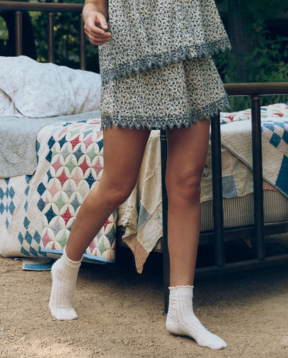 The Smocked Eyelet Short -  Bluebell Ditsy