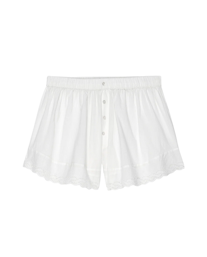 The Eyelet Tap Short - True White