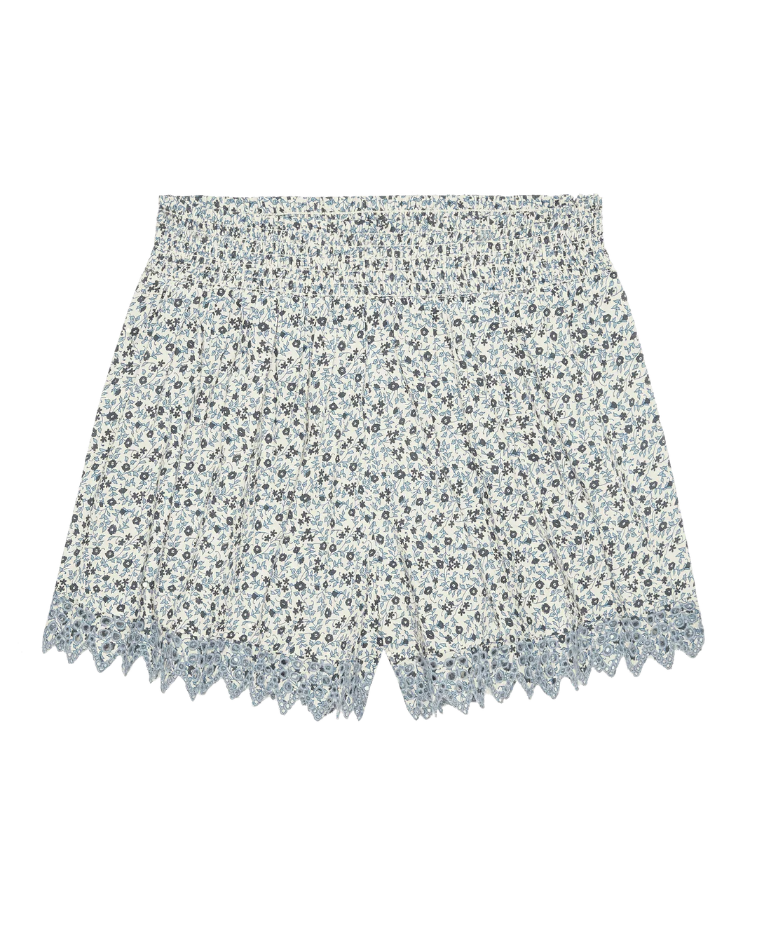 The Smocked Eyelet Short -  Bluebell Ditsy