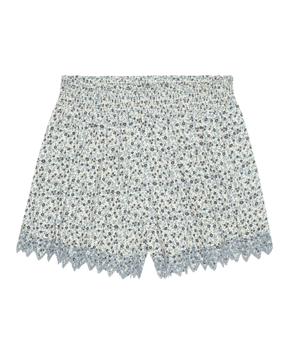 The Smocked Eyelet Short -  Bluebell Ditsy