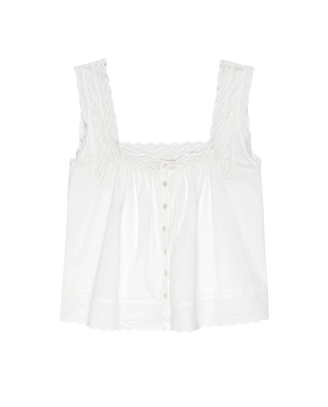 The Eyelet Tank - True White