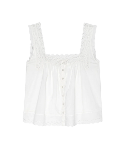 The Eyelet Tank - True White
