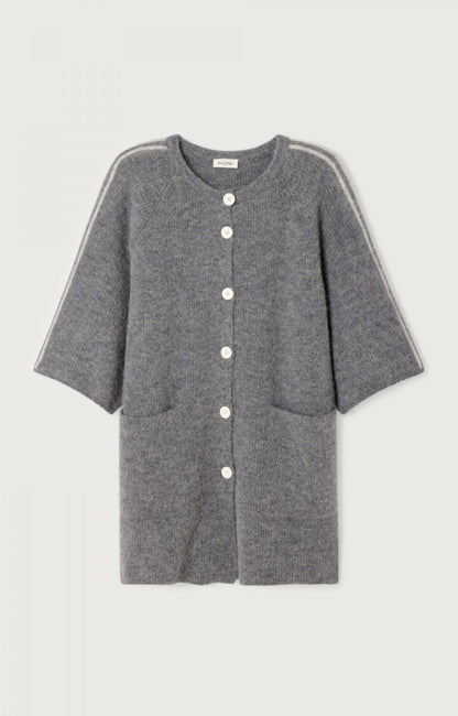 Vitow Long Cardigan - Melange Steel