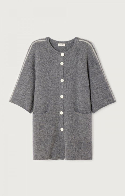 Vitow Long Cardigan - Melange Steel