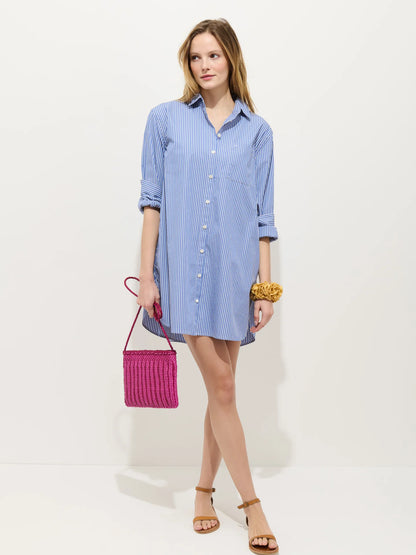 Florence Striped Shirt Dress - Blue/Ivory Stripe