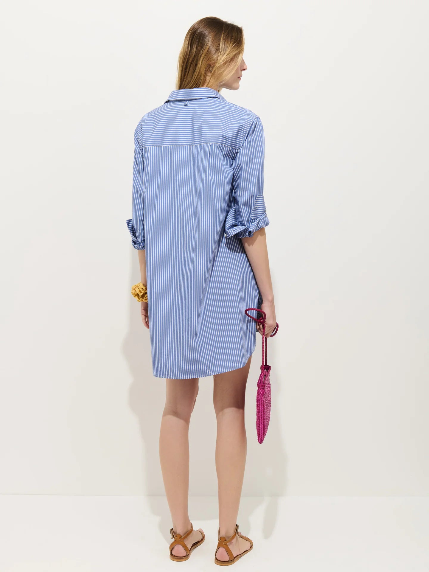 Florence Striped Shirt Dress - Blue/Ivory Stripe