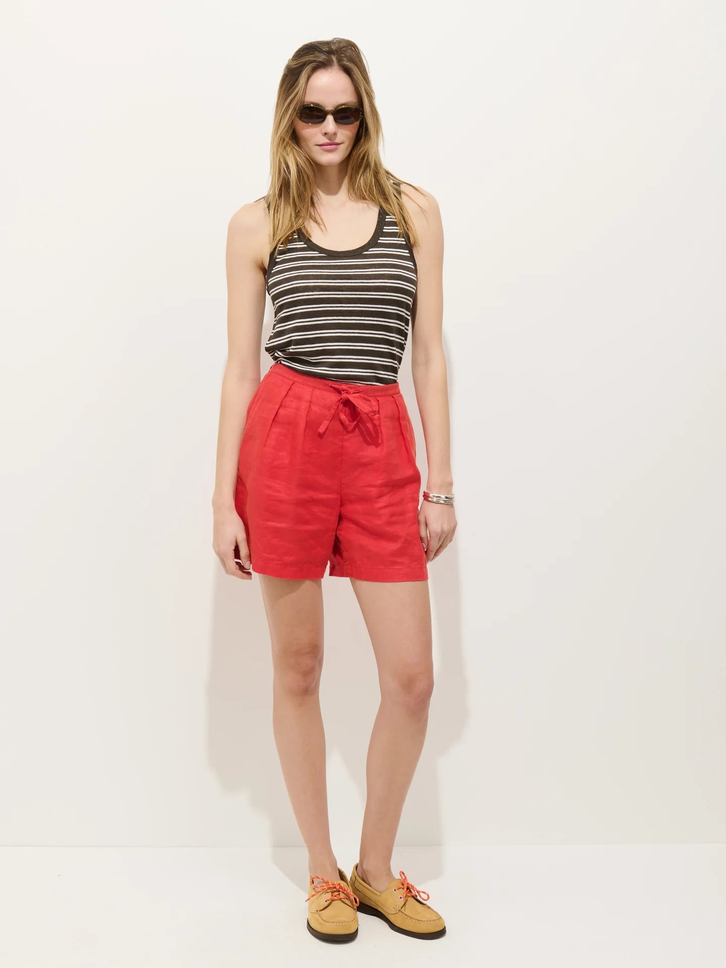 Garcon Tank - Roasted Bean & White