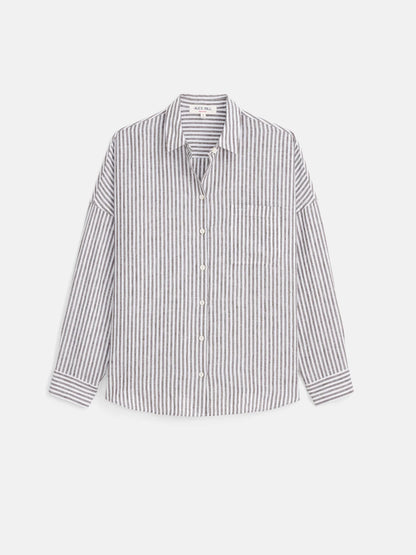 Jo Striped Shirt - Espresso/Ivory