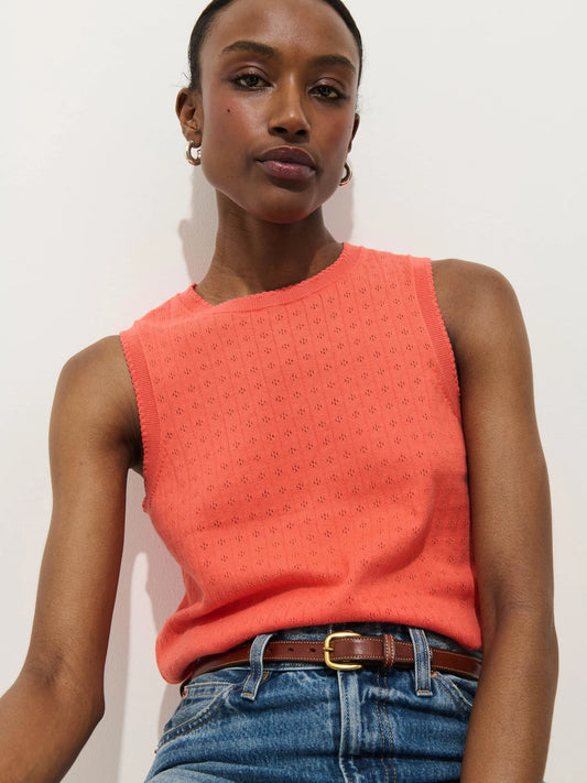 Odette Sweater Tank - Coral.