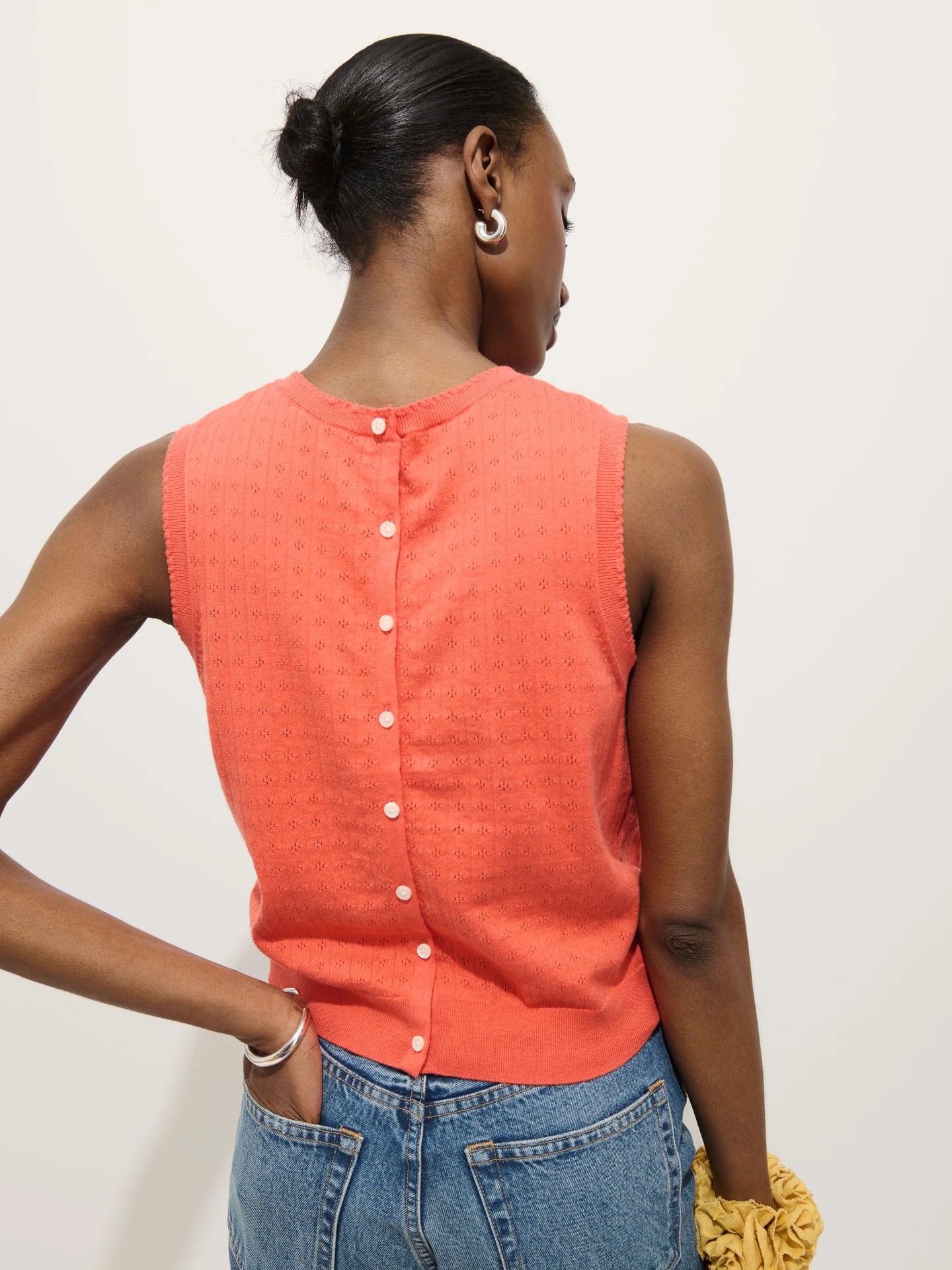 Odette Sweater Tank - Coral.