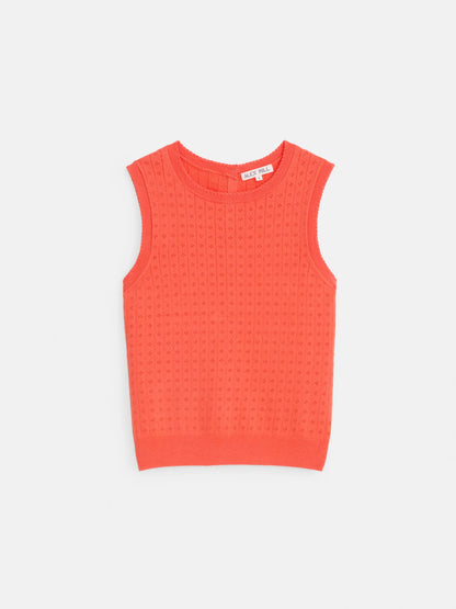 Odette Sweater Tank - Coral.