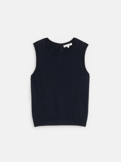 Odette Sweater Tank - Navy