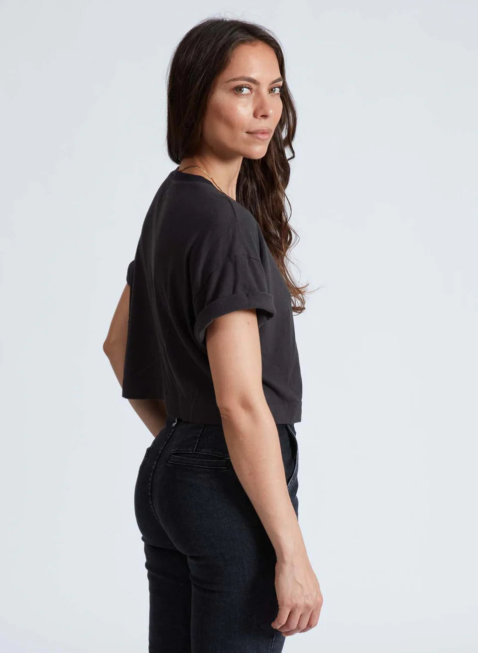 Cuff Tee -  Stone Black