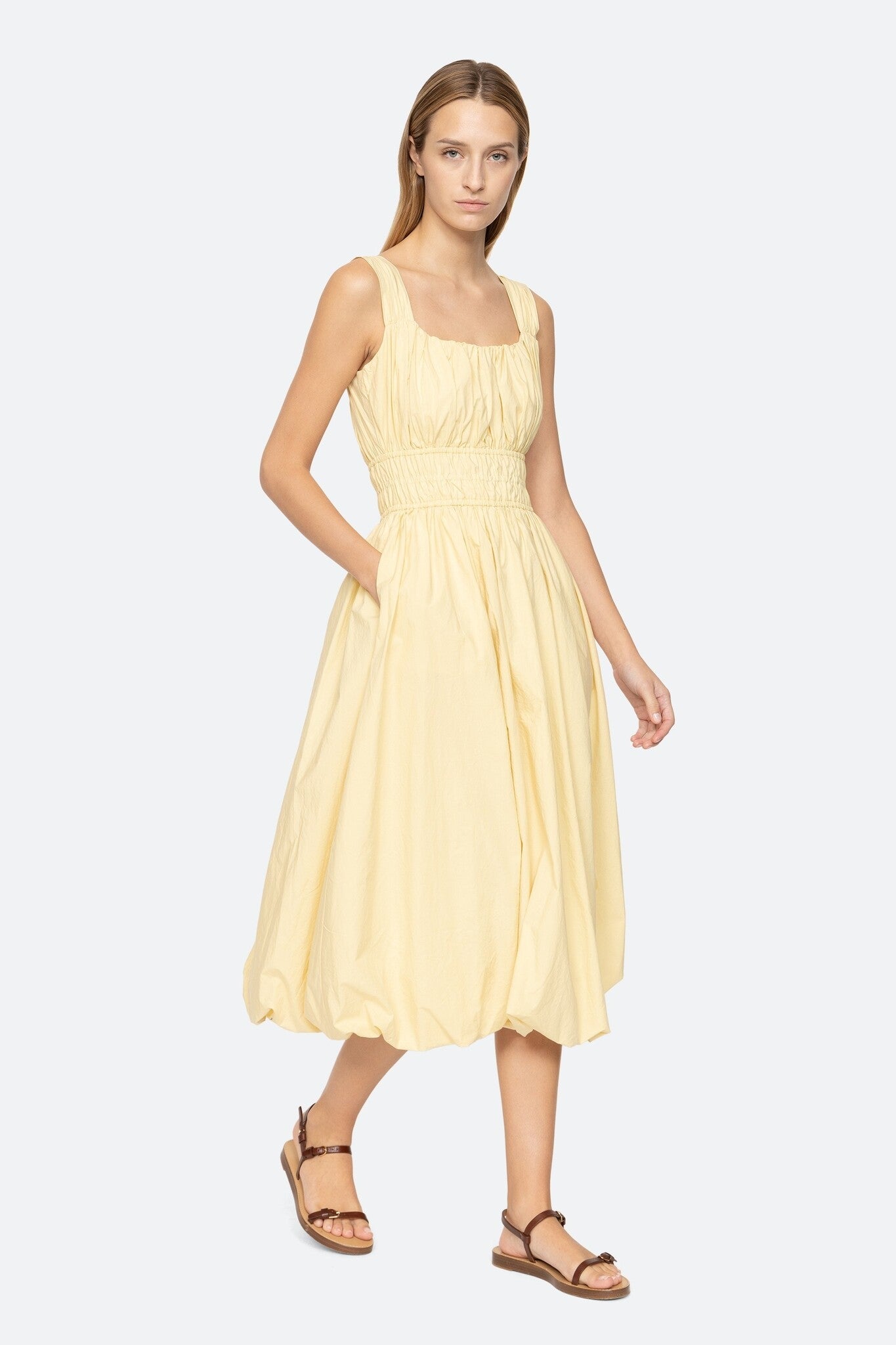 Emmet Poplin Midi Bubble Dress