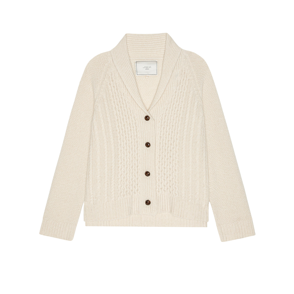 The Cashmere Cable Lodge Cardigan - Cream