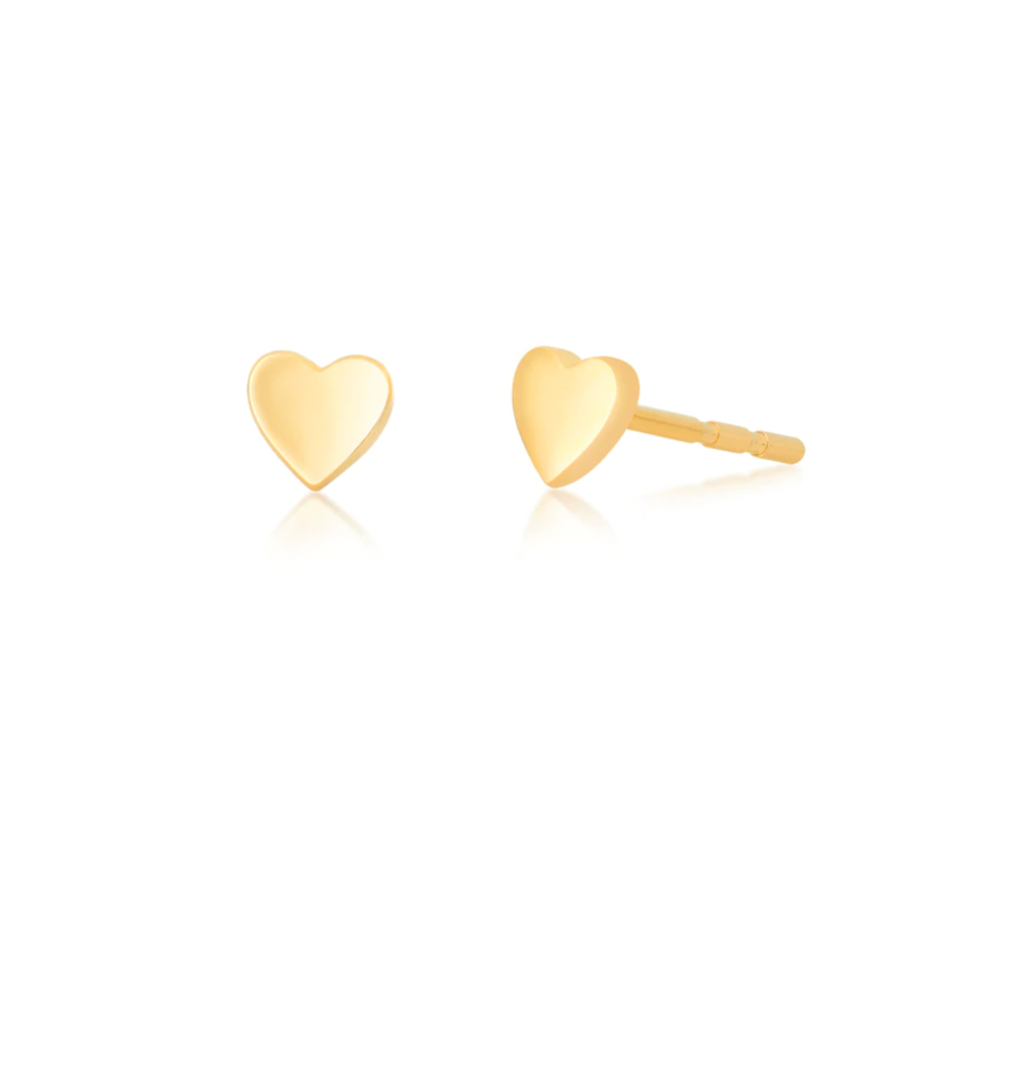 14K Baby Gold Heart Stud