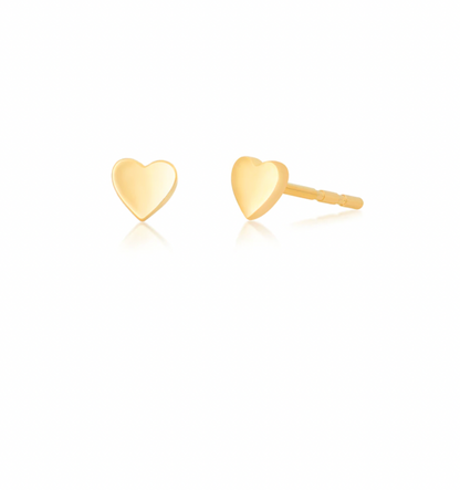 14K Baby Gold Heart Stud