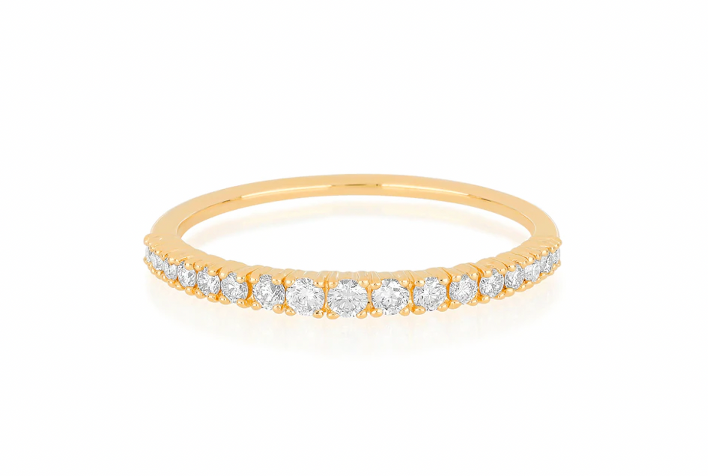 14K Full Cut Diamond Arc Stack Ring