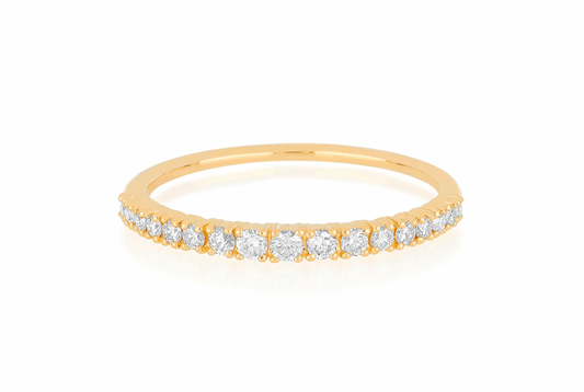 14K Full Cut Diamond Arc Stack Ring